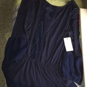 Pemberley navy blue blouse